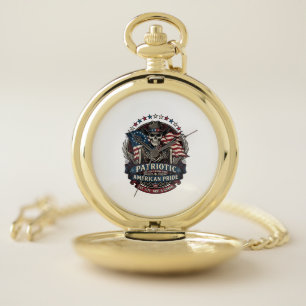 Patriotic Skeleton Cowboy Dark Patriot Skeleton &  Pocket Watch