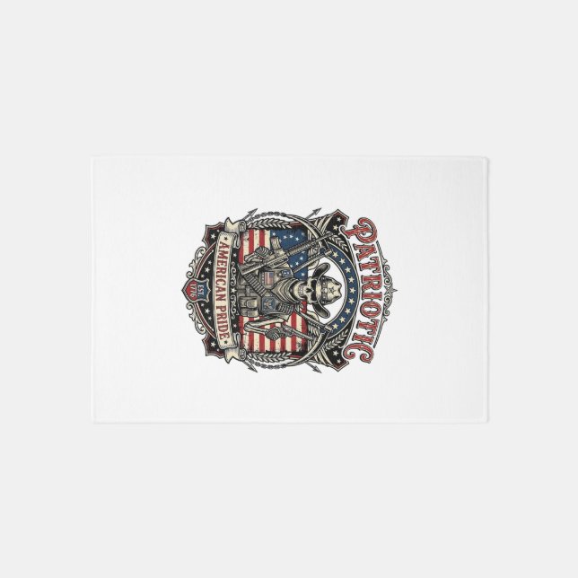 Patriotic Skeleton Cowboy Dark Patriot Skeleton &  Rug (Front)