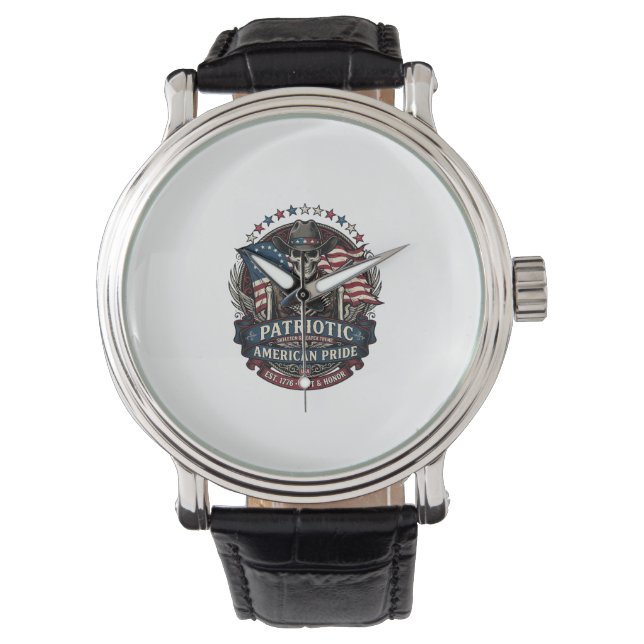 Patriotic Skeleton Cowboy Dark Patriot Skeleton &  Watch (Front)