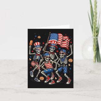 Patriotic Skeletons Halloween Spooky Funny Gift Card