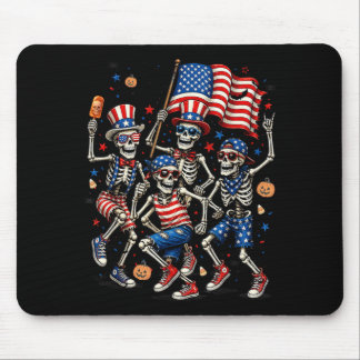 Patriotic Skeletons Halloween Spooky Funny Gift Mouse Pad
