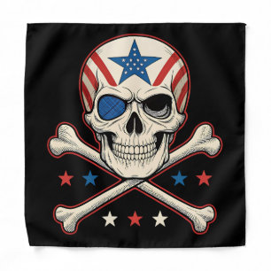 Patriotic Skull and Crossbones American Flag Bandana