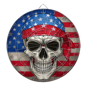 Patriotic Skull Dartboard