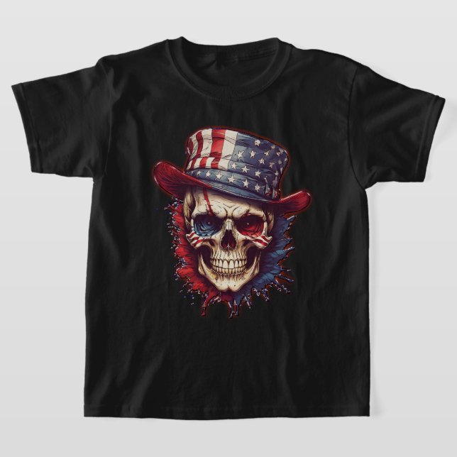 Patriotic Skull Kids T-Shirt No. 7 (Laydown)