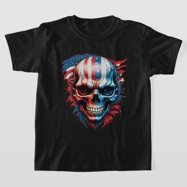 Patriotic Skull Kids T-Shirt No. 9 (Laydown)