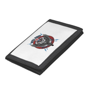 Patriotic Skull Motorcycle Eagle Vintage Trifold Wallet