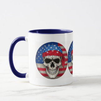Patriotic Skull Mug