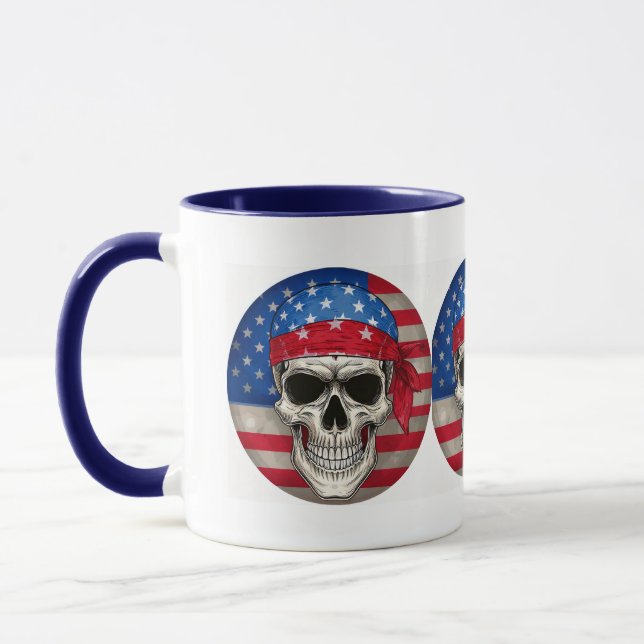 Patriotic Skull Mug (Left)