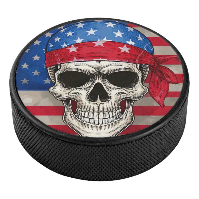 Patriotic Skull Puck (3/4)
