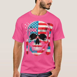 Patriotic Skull USA Skeleton 4th Of July US Americ T-Shirt