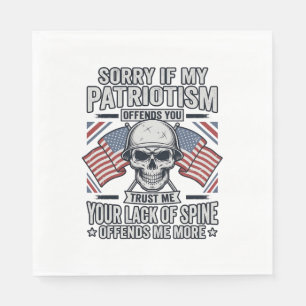 Patriotic Skull Vintage Engraving Quote Vector Des Napkins