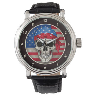 Patriotic Skull Watch