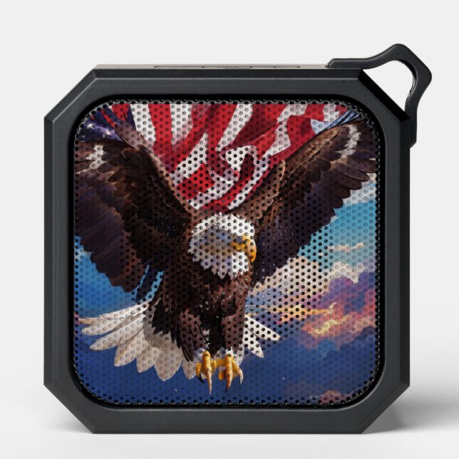 *~* Patriotic Sky AP27 American Flag Bald Eagle Bluetooth Speaker (Front)