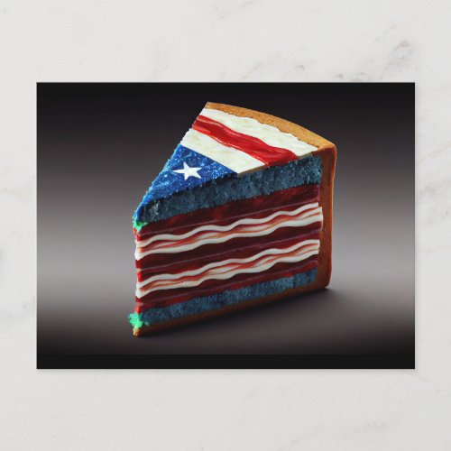 Patriotic Slice  of Cake Postcard