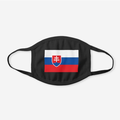 Patriotic Slovakia Flag Black Cotton Face Mask
