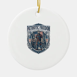 Patriotic Small Business Owner Ceramic Ornament