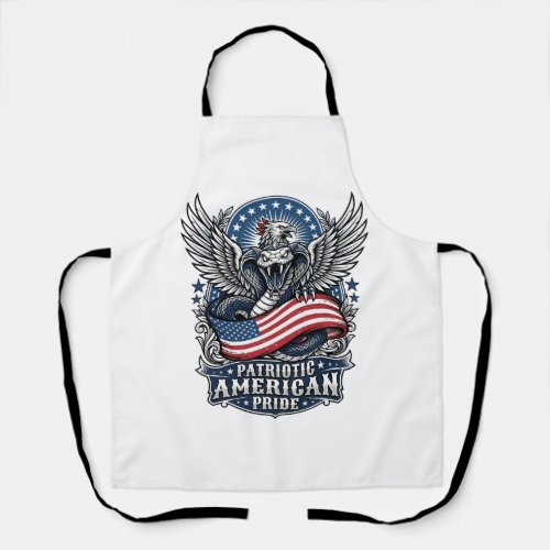 Patriotic Snake Skull Liberty Beast Animal Hybrid  Apron