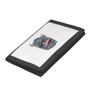 Patriotic Snake Skull Liberty Beast Animal Hybrid  Trifold Wallet