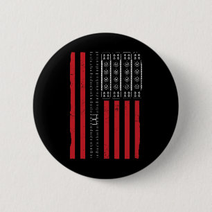 Patriotic Snowboarder American Flag Design Button