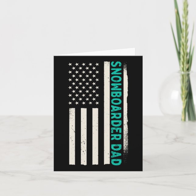 Patriotic Snowboarding Winter Snowboard Snowboarde Card (Front)