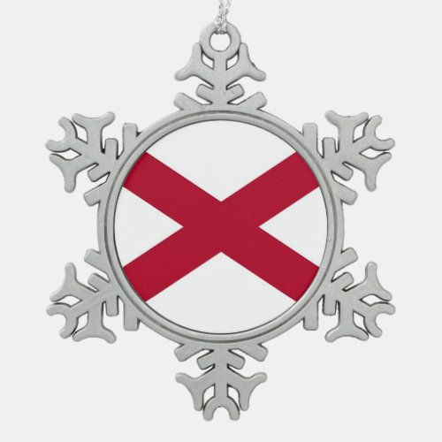 Patriotic Snowflake Ornament with Alabama Flag