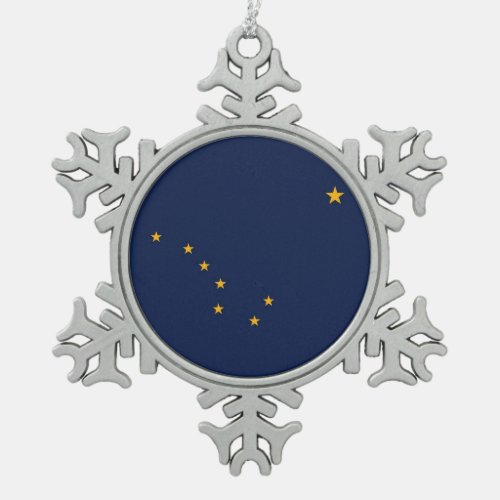 Patriotic Snowflake Ornament with Alaska Flag