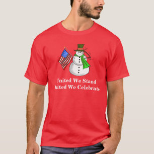 Patriotic Snowman Christmas T-shirt