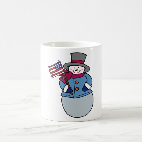 Patriotic Snowman Mug