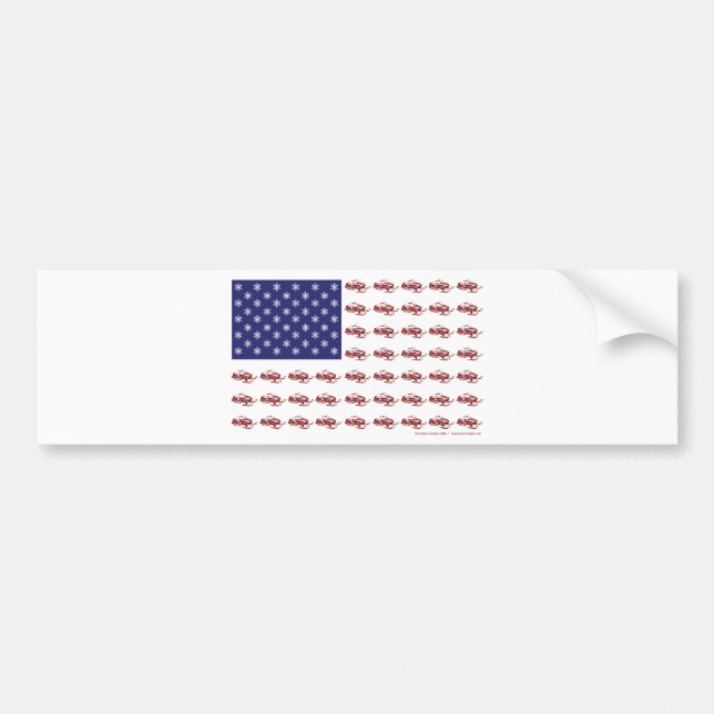 Patriotic Snowmobiling Bumper Sticker (Front)