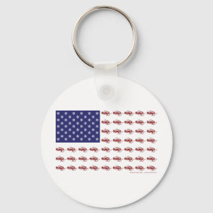 Patriotic Snowmobiling Keychain