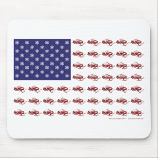 Patriotic Snowmobiling Mouse Pad