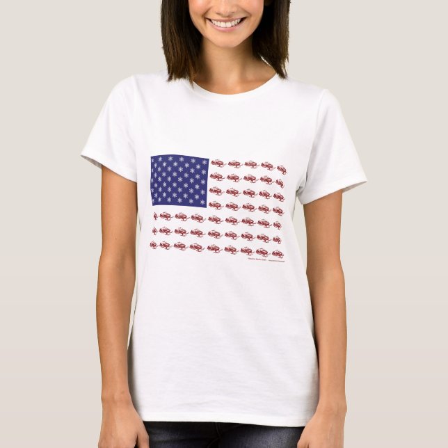Patriotic Snowmobiling T-Shirt (Front)