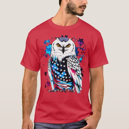 Patriotic Snowy Owl T_Shirt