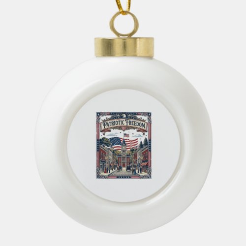 Patriotic Soap Maker Ceramic Ball Christmas Ornament