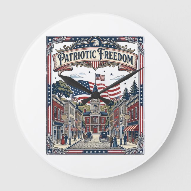 Patriotic Soap Maker Large Clock (Front)