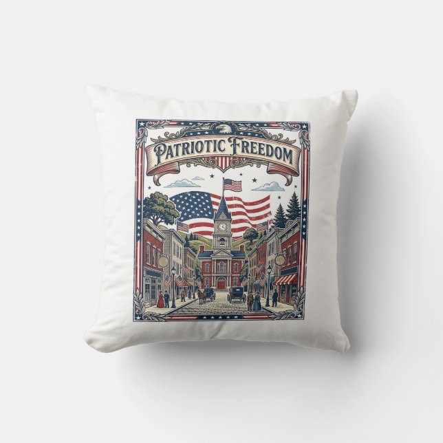 Patriotic Soap Maker Throw Pillow (Front)