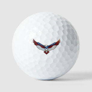 Patriotic Soaring Eagle Graphic – Red White  Golf Balls