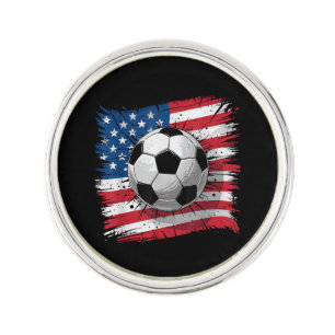 Patriotic soccer 4th of july men usa american flag lapel pin
