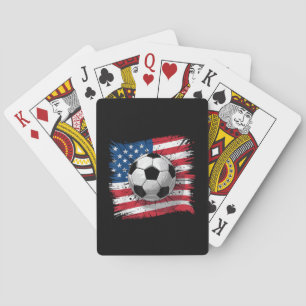 Patriotic soccer 4th of july men usa american flag poker cards