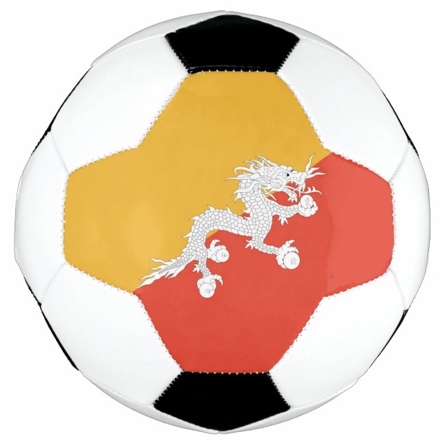 Patriotic Soccer Ball with Bhutan Flag (Front)