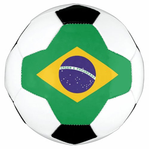 Patriotic Soccer Ball with Brazil Flag