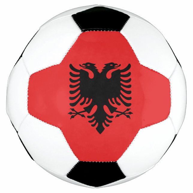 Patriotic Soccer Ball with Flag of Albania (Front)