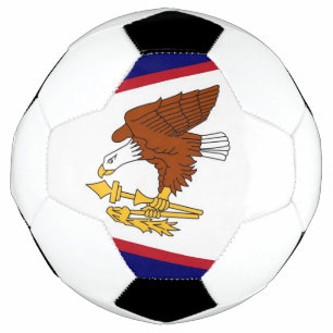 Patriotic Soccer Ball with Flag of American Samoa