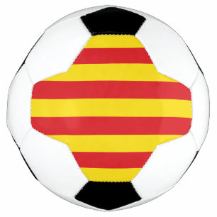 Patriotic Soccer Ball with Flag of Catalonia