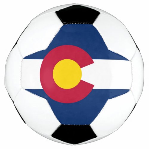 Patriotic Soccer Ball with Flag of Colorado USA