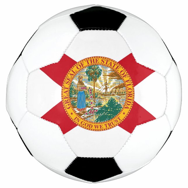 Patriotic Soccer Ball with Flag of Florida USA (Front)