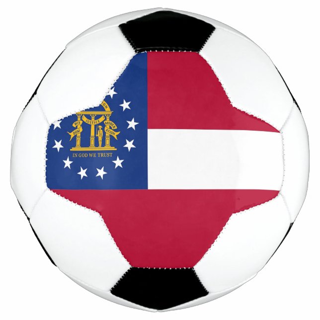 Patriotic Soccer Ball with Flag of Georgia USA (Front)