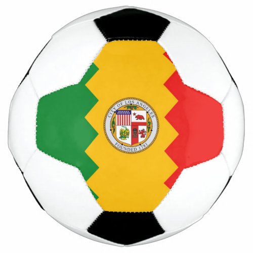 Patriotic Soccer Ball with Flag of Los Angeles USA