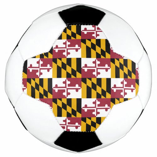 Patriotic Soccer Ball with Flag of Maryland USA