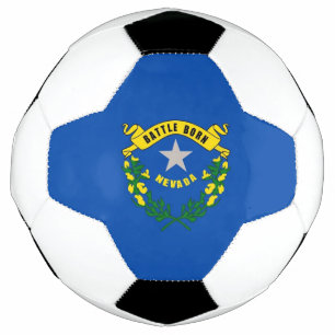 Patriotic Soccer Ball with Flag of Nevada